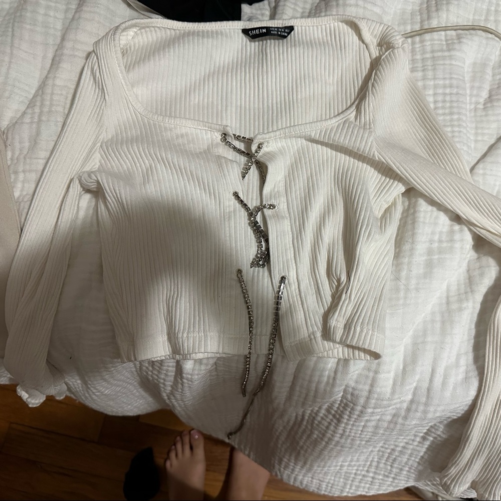 White long sleeve going out shirt